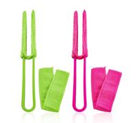 USHXVG 2 Dusters, 2 Replacement Cloth Covers, Blind Cleaning Tool Set, Blind Slat Duster, Fan Cleaner, Air Conditioner Cleaner, Multi-Purpose Cleaning Tool, PP, Fiber, Rose Red, Green