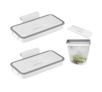 USHXVG 2 Foldable Garbage Bag Racks with Lids - Portable, Hanging & Kitchen Trash Cans - Camping & RV Accessories (White)