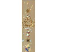 USHXVG 2 Lotus Crystal Light-Trapping Ornaments, Prisms Refract Light And Shadow Through, Ele Embellishment In Brass Tones, Suitable For Windows, Homes, Offices, Car Hanging And Gifts.