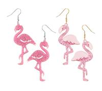 USHXVG 2 Pairs of Flamingo Earrings, Cute Animal Earrings, Holiday Funny Ear Hooks, Seaside Travel Decorations, Dating Gifts.