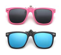 USHXVG 2 Pairs Of Polarized Clip-On Sunglasses, Reversible, No-Disassembly, Children'S Glasses Clips