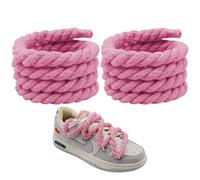 USHXVG 2 Pairs Thick Rope Shoelaces, Three Strand Cotton Rope Shoelaces, Twisted Thick Shoelaces, Diy Shoelace Ropes, Sneaker Shoelaces, 8Mm Round Shoelaces, Braided Shoelaces