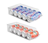 USHXVG 2-Piece Refrigerator Storage Box Set, Large & Small Transparent Rectangular Drawer Organizers, Minimalist Style, Suitable for Kitchen, Bedroom, Study & More