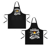 USHXVG 2 Pieces Aprons, Baking BBQ Apron, Personalized Men's Apron, Halter Neck Apron, Tie Bib for Restaurant Kitchen Garden