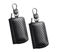 USHXVG 2 Pieces Black Key Bag, Mini Key Bag, Key Protection Bag, Portable Bag, Multifunctional Bag, Fashionable Key Bag, Practical Accessories, Leather Key Bag.