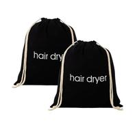 USHXVG 2 Pieces Hair Dryer Bag, Hair Dryer Storage Bag, Drawstring Drawstring Pocket, Travel Hair Dryer Bag, Embroidered Canvas Bag, Suitable for Travel, Hotel, Bathroom