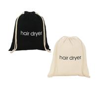 USHXVG 2 Pieces Hair Dryer Bag, Hair Dryer Storage Bag, Embroidered Drawstring Pocket, Travel Hair Dryer Bag, Double Drawstring Dust Bag, Suitable for Travel, Hotel, Bathroom