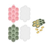 USHXVG 2 Pieces Ice Cube Tray, Silicone Ice Cube Mold with Lid, Frozen Porridge Container, Ice Cream Mold, Breast Milk Storage Container, PINK & GREEN