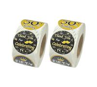 USHXVG 2 Pieces Of 50Th Birthday Roll Stickers, Golden Embossed Numbers, Party Background Decoration, Suitable For 50Th Birthday Celebration And Anniversary Decoration.