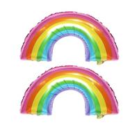 USHXVG 2 pieces of rainbow party decoration balloons, printed balloons, theme party balloons, rainbow foil balloons, rainbow birthday banners, girl birthday decoration balloons