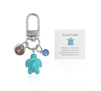 USHXVG 2 Pieces Turtle Keychains, Travel Keychains, Creative Keychains, Keychain Accessories, Stainless Steel Keychains, Perfect for Gifting Your Best Friend (Green)
