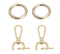 USHXVG 2PCS Round Carabiners, 2PCS Metal Buckles for Bags, Ring Carabiners, Spring O-Ring Clips, Key Chain Rings, Carabiner Hooks, Backpack Accessories