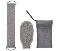 USHXVG 3-Piece Bath Set, Exfoliating Towel, Back Scrubber, Exfoliating Washcloth, Bath Towel, Extra Long Exfoliating Towel, Back Wipe