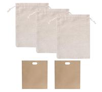 USHXVG 3 piece burlap bread bags, 2 bakery bread bags, drawstring bread bags, bread drawstring bags, linen bags for bread, bread storage bags, bread storage bags