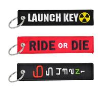 USHXVG 3-Piece Keychain Set - Embroidered Woven Luggage Tag, Personalized Keychain, Bag Pendant