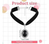 USHXVG 3 Pieces Of Retro Black Clavicle Chain, Dark Gothic Style Necklace, Adjustable Velvet Material, Carnival Party Accessories.