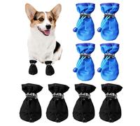 USHXVG 4 Pairs Of Pet Dog Shoes, Soft Sole Pet Shoes, Drawstring Pet Shoes, Anti-Slip Dog Paw Protectors, Indoor And Outdoor Dog Shoes, Waterproof Pet Rain Boots
