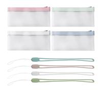USHXVG 4-Piece Zipper Money Bags & Wrist Ropes, PVC & Silicone, Multifunctional, Waterproof, Unisex