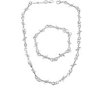 USHXVG 4 Pieces of Thorn Wire Bracelets, Silver Punk Gothic Style, Tough and Durable Metal Texture, Y2K Street Matching, Men and Women Wear Daily Matching Accessories.