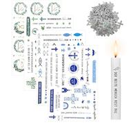 USHXVG 4 Pieces Stickers and 1 Pack of Cross Accessories, Synovial Membrane Stickers, Communion Candle Stickers, Baptism Stickers (Green)