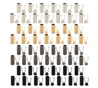 USHXVG 52 PCS Hoodie Rope Buckle, Wire Ends, Hole Rope End Terminals, Garment Rope, Lanyard Accessories, Rope End Caps, Multi-Function Rope Buckle, Rope Locks