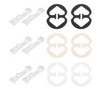 USHXVG 6 Pairs Of Figure 8 Bra Buckles, 3 Pairs Of Transparent Shoulder Straps, Anti-Slip Bra Buckles, Invisible Buckles, Underwear Shoulder Strap Adjustment Buckles, Bra Strap Clips