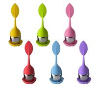 USHXVG 6 Piece Leaf Tea Infuser, Loose Tea Infuser, Tea Infuser with Saucer, Fine Mesh Tea Strainer, Long Handle Tea Strainer, Tea Brewing Tool Accessories