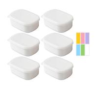 USHXVG 6-Piece Lunch Box, 1 Sheet Of 6 Classification Labels, Storage Box With Lid, Plastic Container, Canned Food With Lid, Small Storage Container, Freezer Container