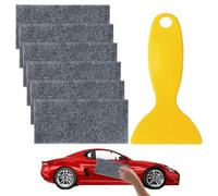 USHXVG 6 pieces car scratch cloths, 1 piece car edge scraper, microfiber cleaning cloth, car cleaning cloths, super absorbent plush cloth for cleaning and drying the car