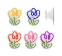 USHXVG 6 Pieces Of Flower Grip Holder, Tulip Mobile Phone Holder, Transparent Mobile Phone Holder, Foldable Decoration Accessories (6 Colors).