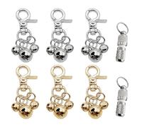USHXVG 6 Pieces Pet Bells, 2 Pieces Information Pendants, Collar Bells, Key Bell Clasp, Pet Pendant Bells, Loud Dog Bells, Suitable For Pet Collar Decoration