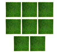 USHXVG 8 Pieces Square Artificial Turf and Moss - Micro Simulated Grass Mat, Mini Fairy Garden Accessories and Landscape Decoration Crafts (15 * 15cm)