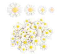 USHXVG 80 Pieces White Daisy Mini Flower Decorations for DIY Crafts and Home Handicraft Projects