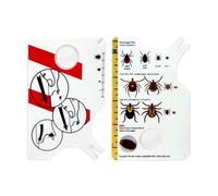 USHXVG Pack of 2 Tick Cards, Tick Catching Card with Magnifying Glass, Pet Tick Catcher, Tick Scale Chart, Pet Tick Catching Tool, Suitable for Removing Ticks on Cats and Dogs