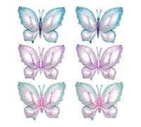 USHXVG Pack Of 6 Butterfly Balloons, Birthday Decoration Balloon Accessories, Aluminum Foil Butterfly Balloons, Butterfly Birthday Decorations, Wedding Decoration Butterfly Balloons