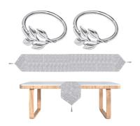 USHXVG Sequin Tablecloth, Napkin Rings, Table Runner, Glitter Table Decoration, Wedding & Party