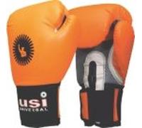 USI UNIVERSAL THE UNBEATABLE Boxing Gloves, 609CPU Orange/Black Breaking Boxing Training Gloves, Synthetic Leather Shell, Dense Handmade Padding, Air Mesh Palm for Ventilation, Elastic Hook &
