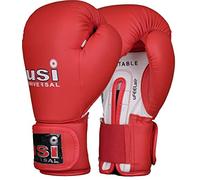 USI UNIVERSAL THE UNBEATABLE Lite Contest Pu Boxing Gloves for 3 to 6 Years Age with Moulded Foam Padding, Sweat Wicking Lining, Elasticated Hook & Loop Wrap Around Closure (Red, 6oz)