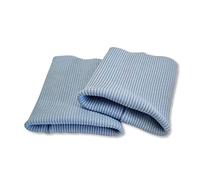 USIT, Cotton Finished Knit Cuffs, 3"x3.5", Ideal for Repairing Sweaters and Sweatshirts, 1 Pair, Light Blue