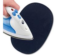 USIT, Pack of 2 Iron-On Patches Suede Fabric 16 x 11 cm Ideal for Touching Up Trousers, Jackets and Shirts, Immutable Colours, Dark Blue