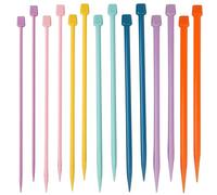 Uskerb 14Pcs Short Knitting Needle Set 25cm/9.8in - Knitting Starter Kit, Colorful Straight Knitting Needles 4.0mm to 10mm for Beginners, Perfect for Handmade Gifts, Arts and Crafts