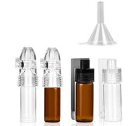 Uskerb 4-Piece Compact Storage Bottle Set with Spoon and Funnel - Leakproof Mini Travel Containers for Liquids, Spices, Snuff - Durable, Portable, and Easy to Use