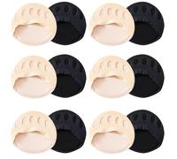 Uskerb 6 Pairs Forefoot Pads for Women - Soft Foot Cushions, Breathable Fabric Metatarsal Pads, Reusable Feet Protectors, Anti-Slip Cushion for High Heels, Burning Feet Relief Comfort
