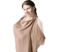 Uskerb Breastfeeding Cover, Soft Cotton Nursing Cover for Breastfeeding - Lightweight, Breathable Breast Feeding Privacy Cover, Full Coverage for Moms in Public (Brown)