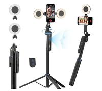 USKEYVISION Auto Face Tracking Tripod for Smartphones,70“ Cell Phone Tripod w/LED Light,Selfie Stick for iPhone w/Remote Control,Phone Holder Video Recording for YouTube, TikTok Live-Streaming(UTK-02)