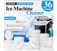 USKICH Ice Machine Cleaner Descaler Tablets-36Pack Ice Maker Cleaner Compatible with Frigidaire, Opal, GE Profile, Kitchenaid, Nickel Safe Scale Remover for Countertop, Nugget Ice Makers