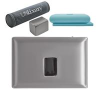 USlixury Ear Piercing Pillow with Foam Plug, Large Ear Plilow with 4.7x3.2 Off Center Ear Hole, Adjustable Piercing Pillow for Side Sleeper, CertiPUR-US Memory Foam, Silver Grey，Satin