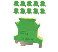 USLKG 2.5 Grounding Terminal Block, DIN Rail Earth Connector, 10 PCS