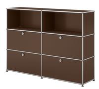 USM Haller Highboard 2 Open / 2 Flaps / 2 Drawers Brown - USM HIGH OFF KLAP SCHUB FD SC