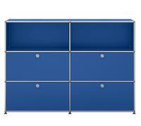 USM Haller Highboard 2 Open / 2 Flaps / 2 Drawers Gentian Blue - USM HIGH OFF KLAP SCHUB FD SC